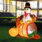 Costway 6 FT Thanksgiving Inflatable Turkey on Cornucopia Harvest Autumn Decor w/Light